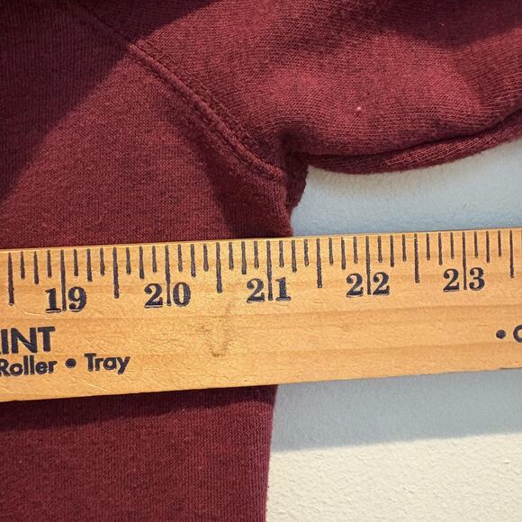 Old Navy Sweatshirt Women M Maroon Peace Sign Hand Graphic Pullover Athleisure - Picture 8 of 11